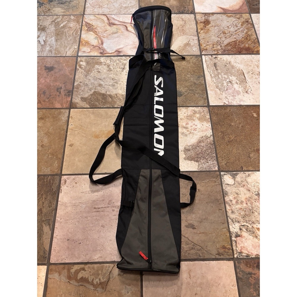 Salomon‎ 160+20 Ski Snowboard Bag Black Carry Strap Zipper Closure 5"x10"x60"